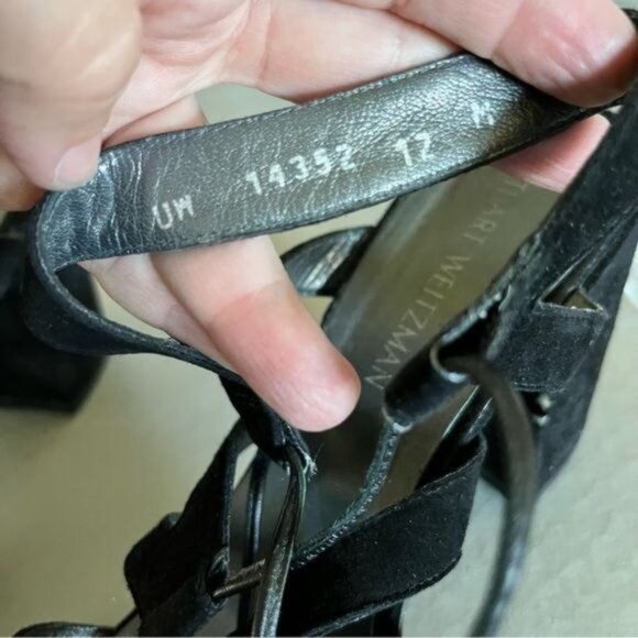 Stuart Weitzman Bigtiegirl Suede Lace Up Block Heel Gladiator Sandals - Picture 7 of 7